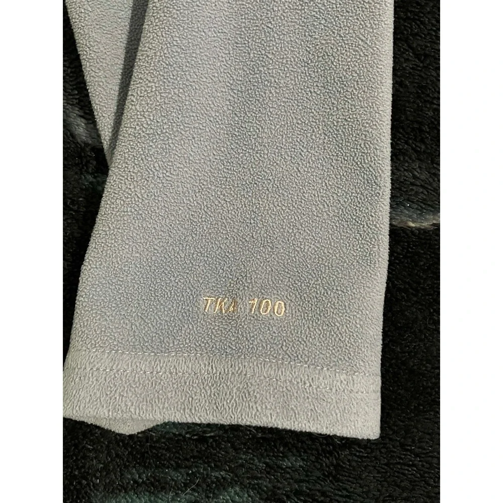 The North Face‎ Fleece Pullover Mens L Blue TKA 100 Quarter Zip Mock Neck Logo